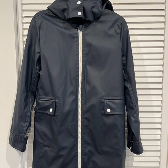 J.Crew women's blue rain coat size S - Picture 1 of 7
